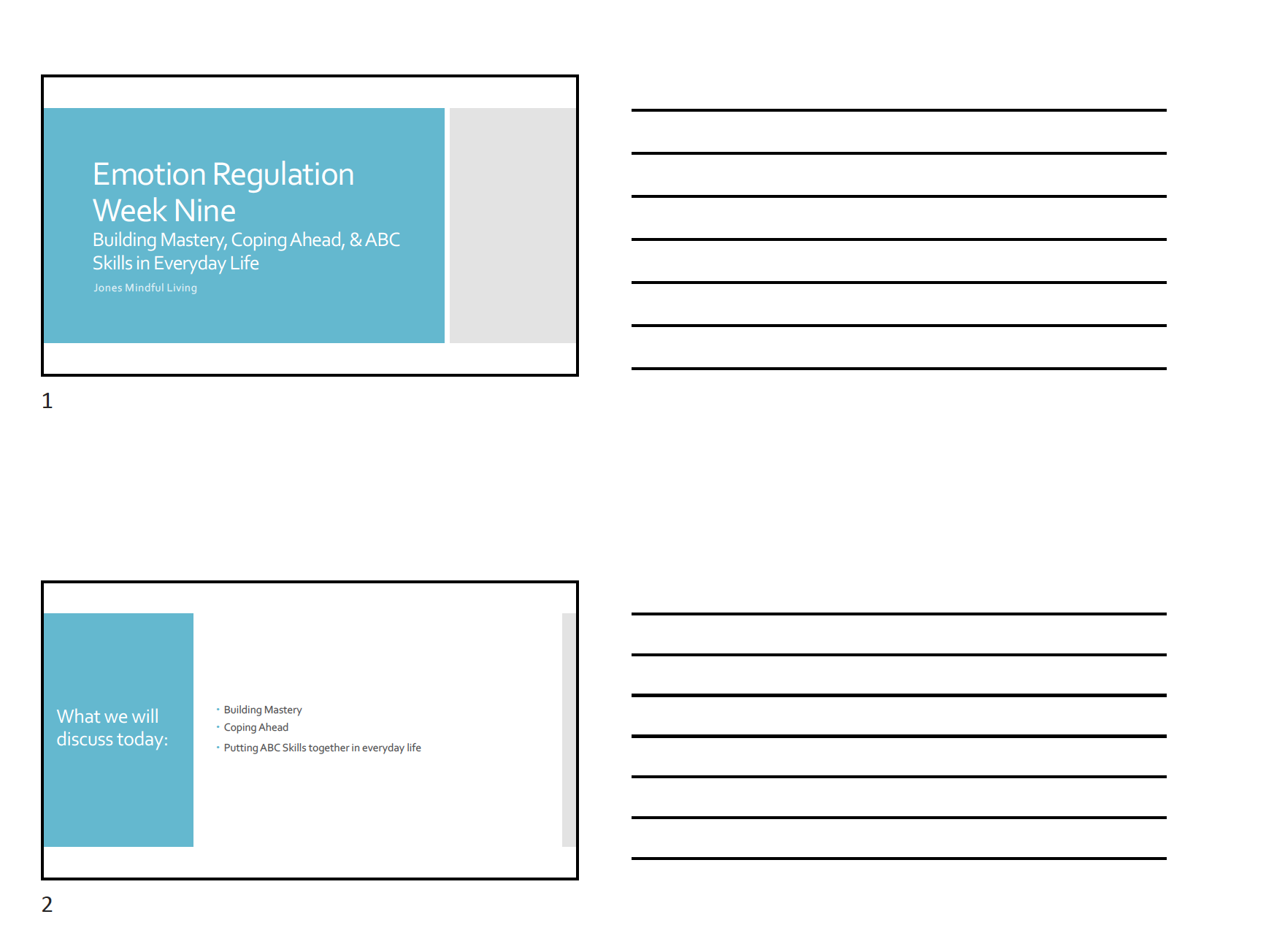 Emotion Regulation Week Nine PDF (3 slides per page)