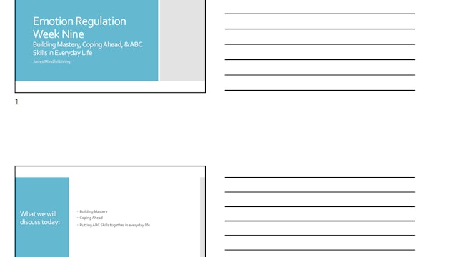 Emotion Regulation Week Nine PDF (3 slides per page)