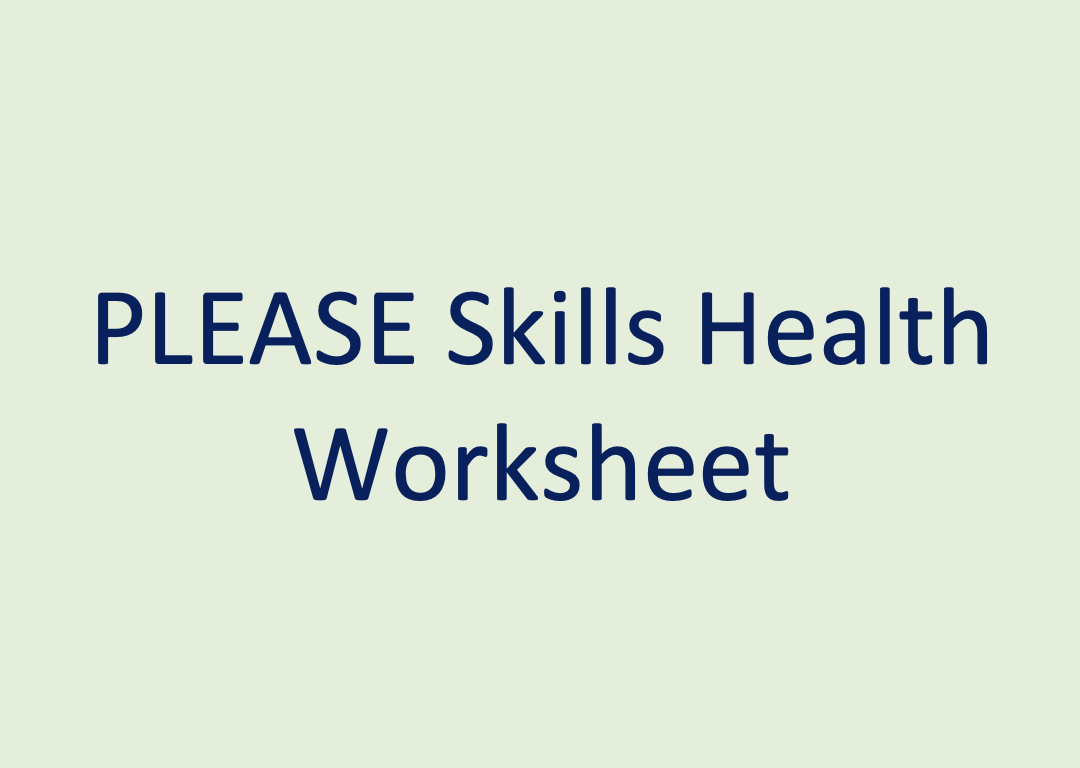 PLEASE Skills Health Worksheet