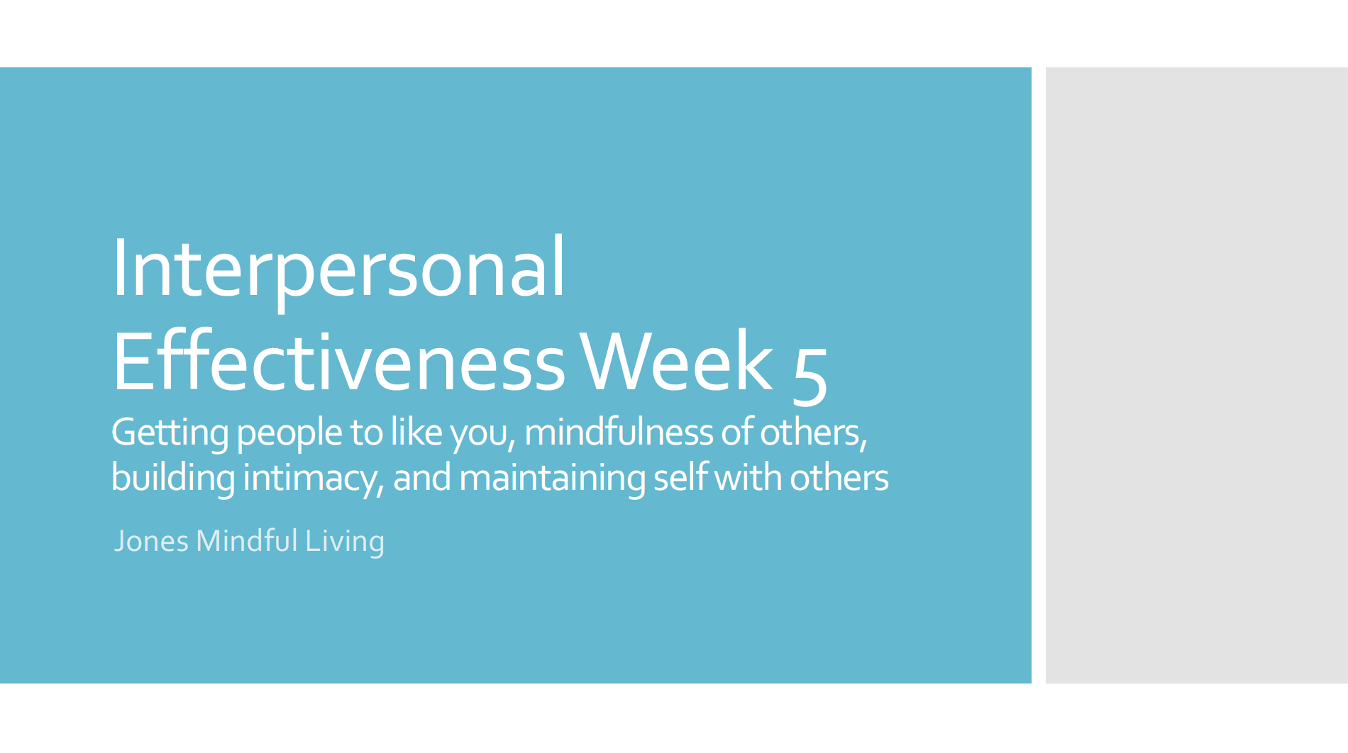 Interpersonal Effectiveness Week 5 PDF