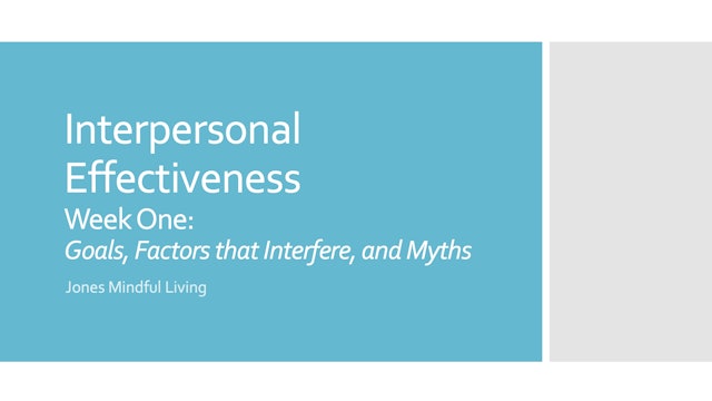 Interpersonal Effectiveness Week One PDF