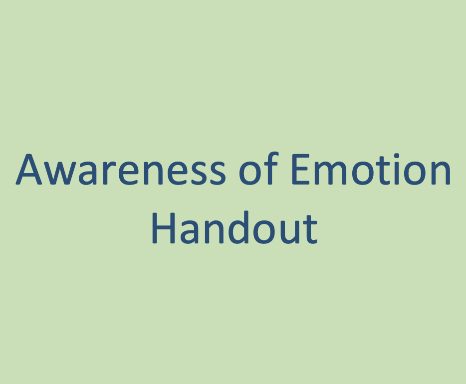 Awareness of Emotion Handout