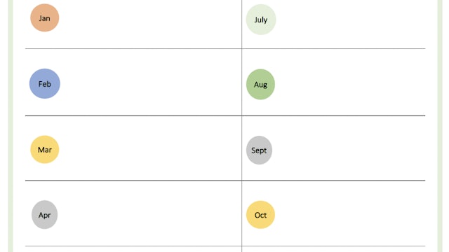Jumpstart Simplified Monthly Calendar
