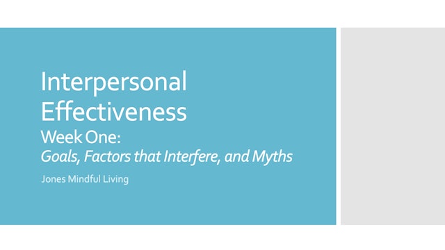 Interpersonal Effectiveness Week One PDF