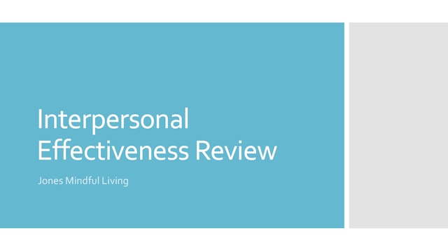 Interpersonal Effectiveness Review PDF