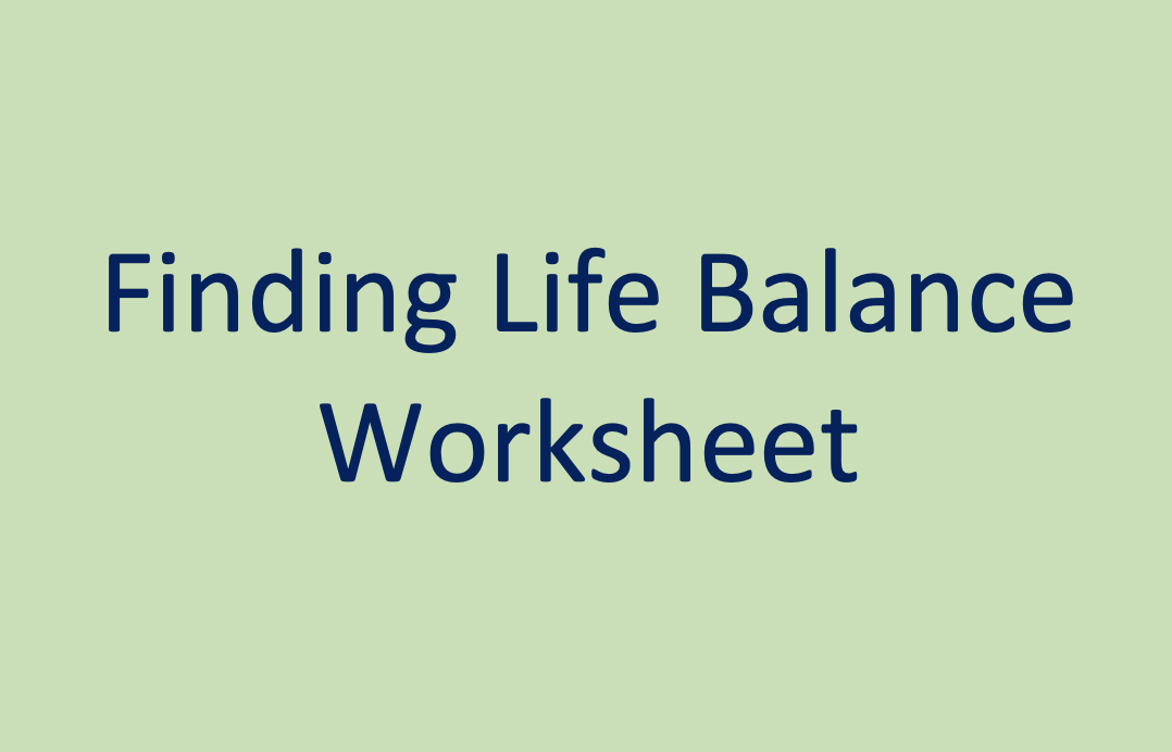 Finding Life Balance Worksheet