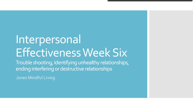 Interpersona Effectiveness Week 6 PDF