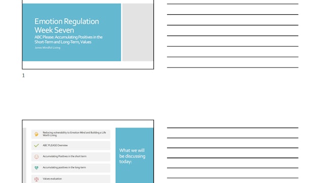 Emotion Regulation Week Seven Presentation (3 slides per page)