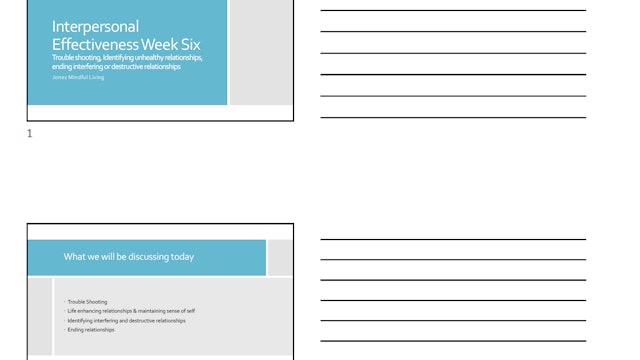 Interpersonal Effectiveness Week 6 (3 slides per page) PDF