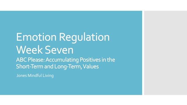Emotion Regulation Week Seven Presentation PDF