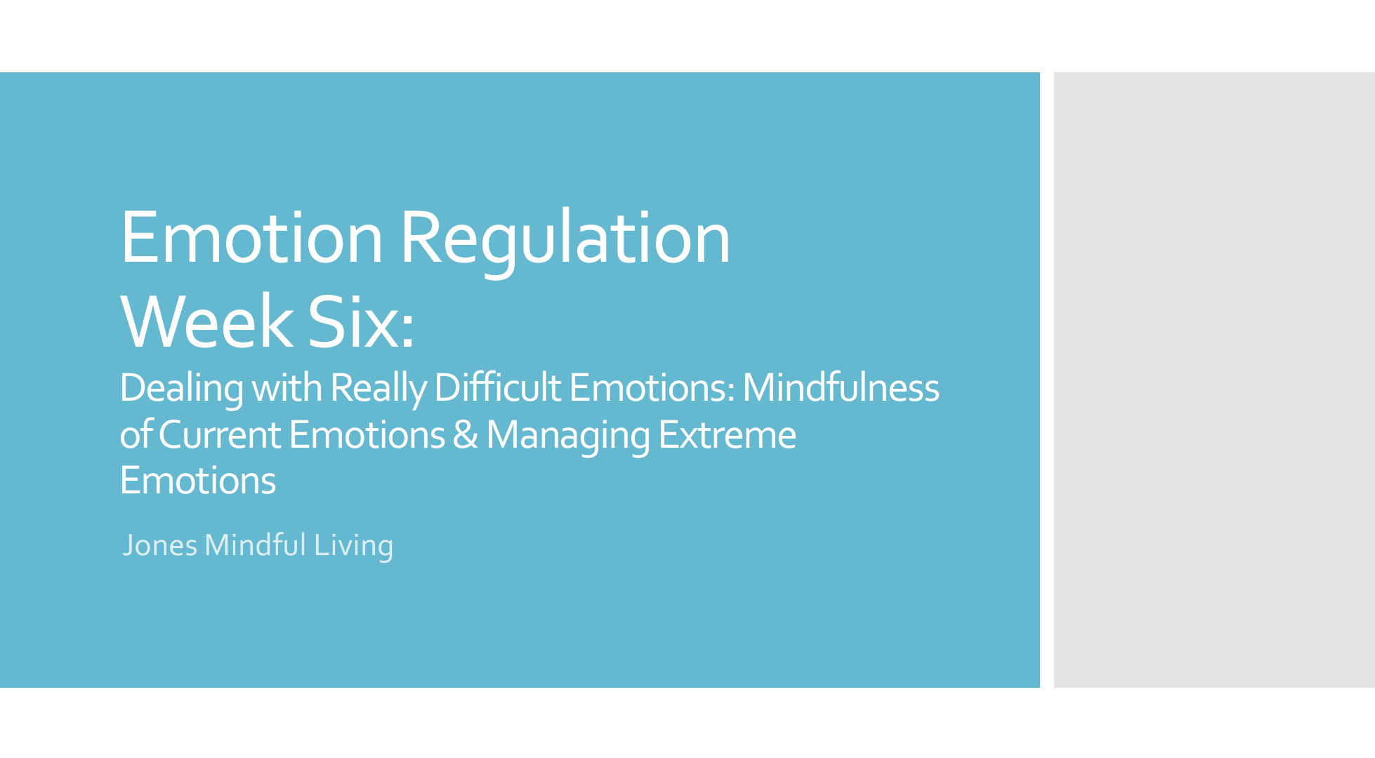 Emotion Regulation Week 6 PDF
