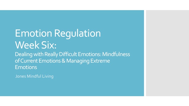 Emotion Regulation Week 6 PDF