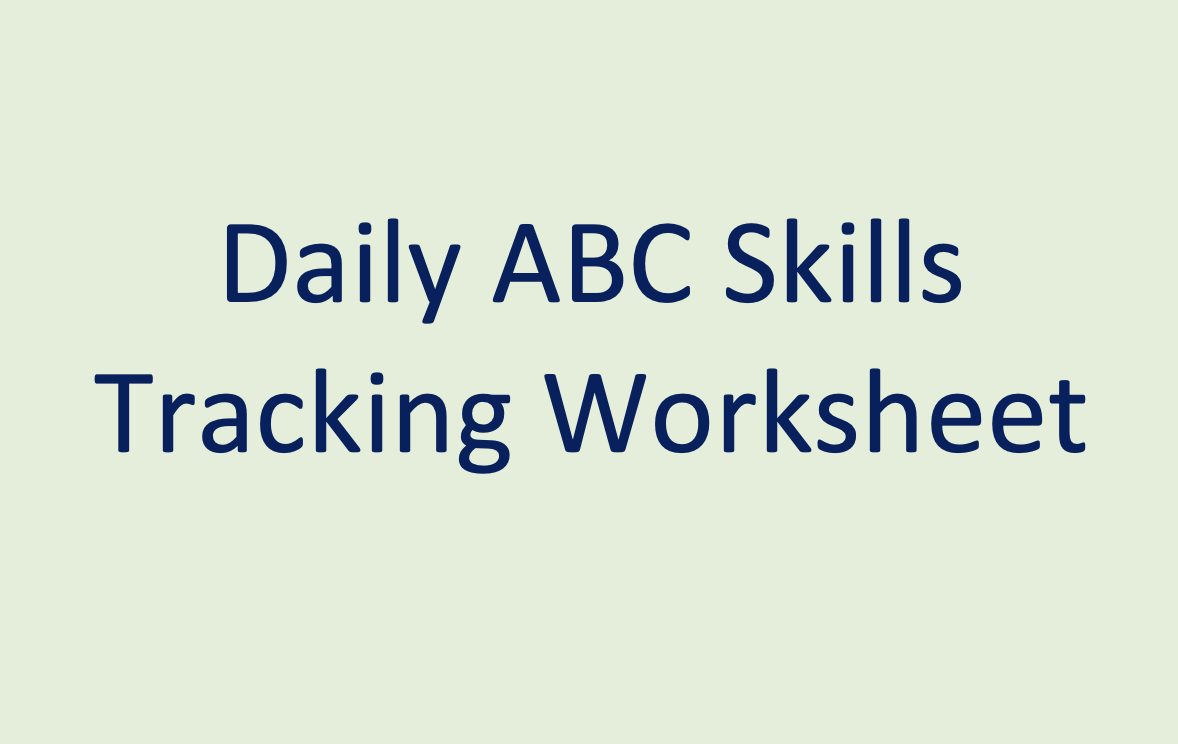 Daily ABC Skills Tracking Worksheet