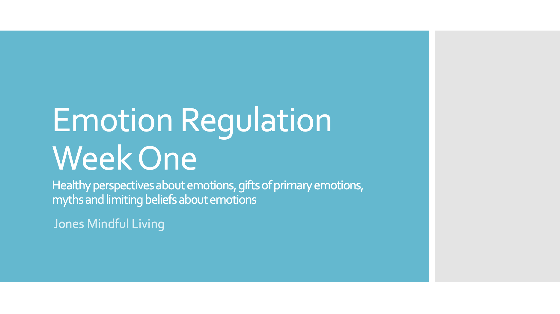 Emotion Regulation Week One PDF