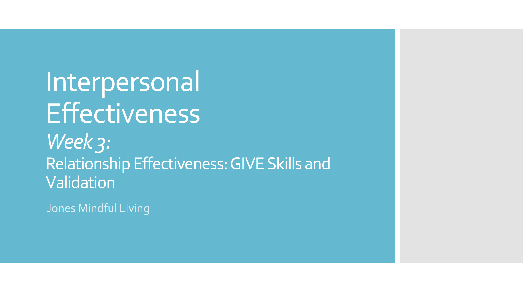 Interpersonal Effectiveness Week 3 PDF