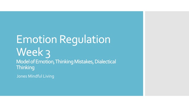 Emotion Regulation Week Three PDF