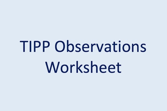 TIPP Observations Worksheet