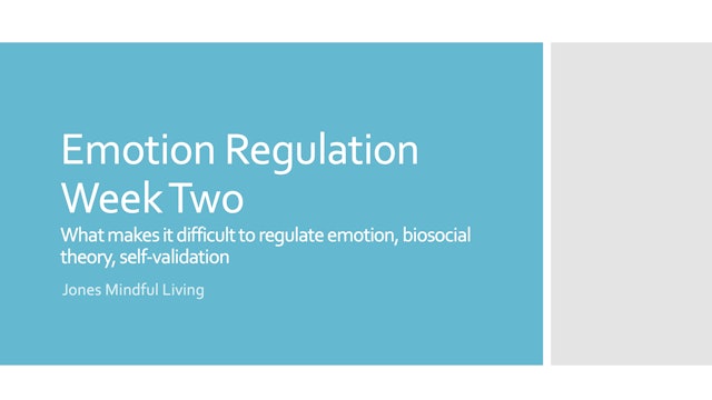 Emotion Regulation Week 2 PDF