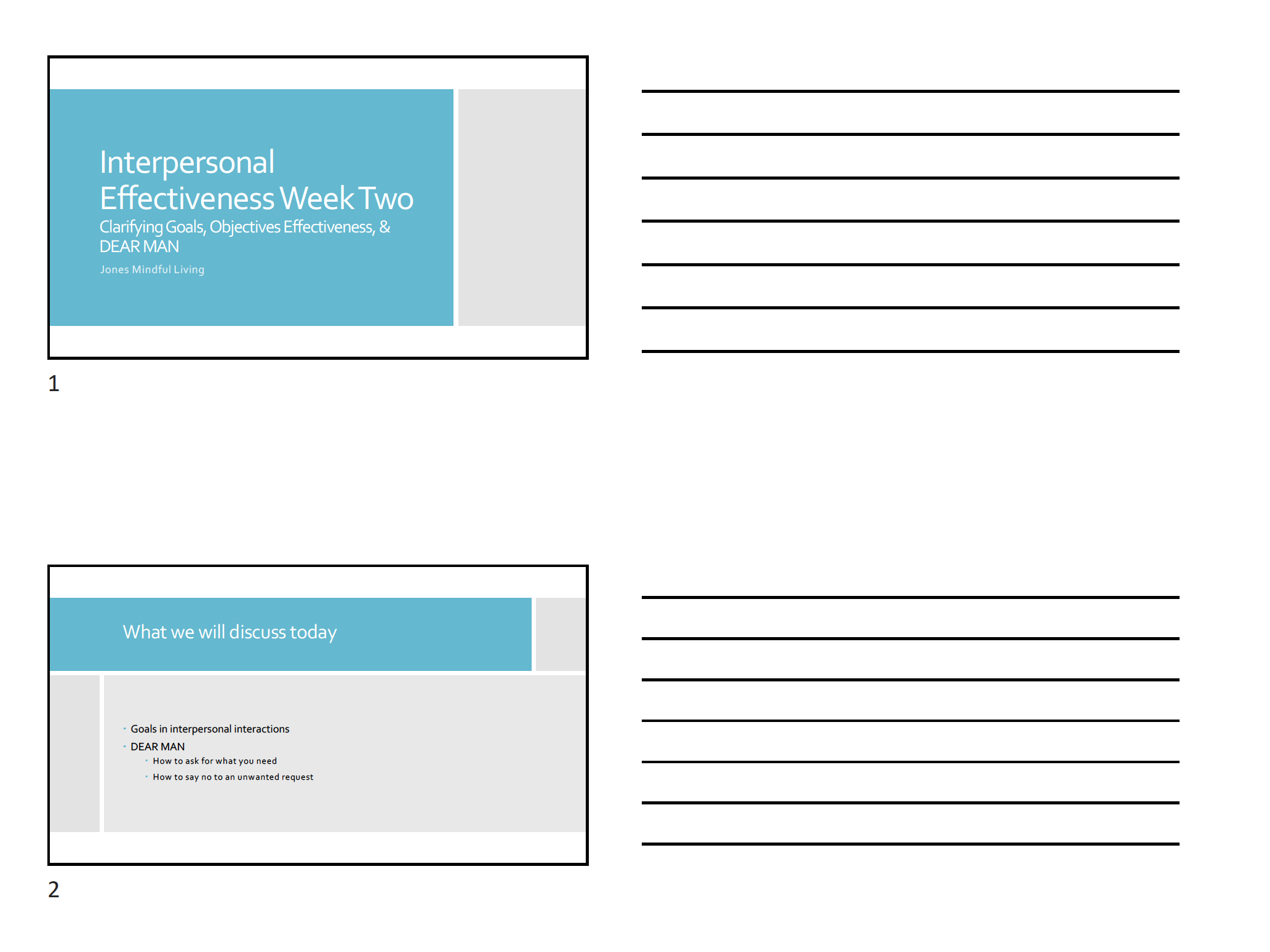 Interpersonal Effectiveness Week 2 (3 slides per page)