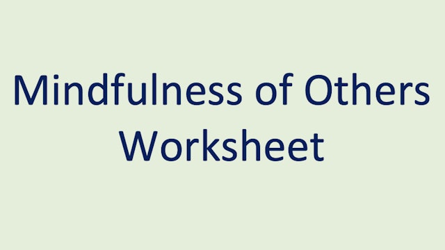 Mindfulness of Others Worksheet