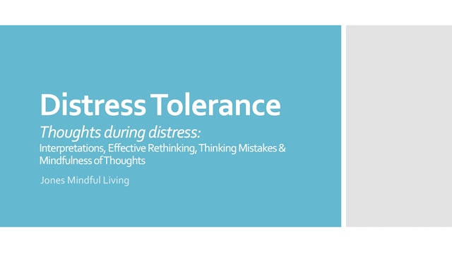 Distress Tolerance Week 4: Thoughts During Distress PDF