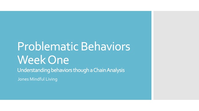 Problematic Behaviors Week One PDF