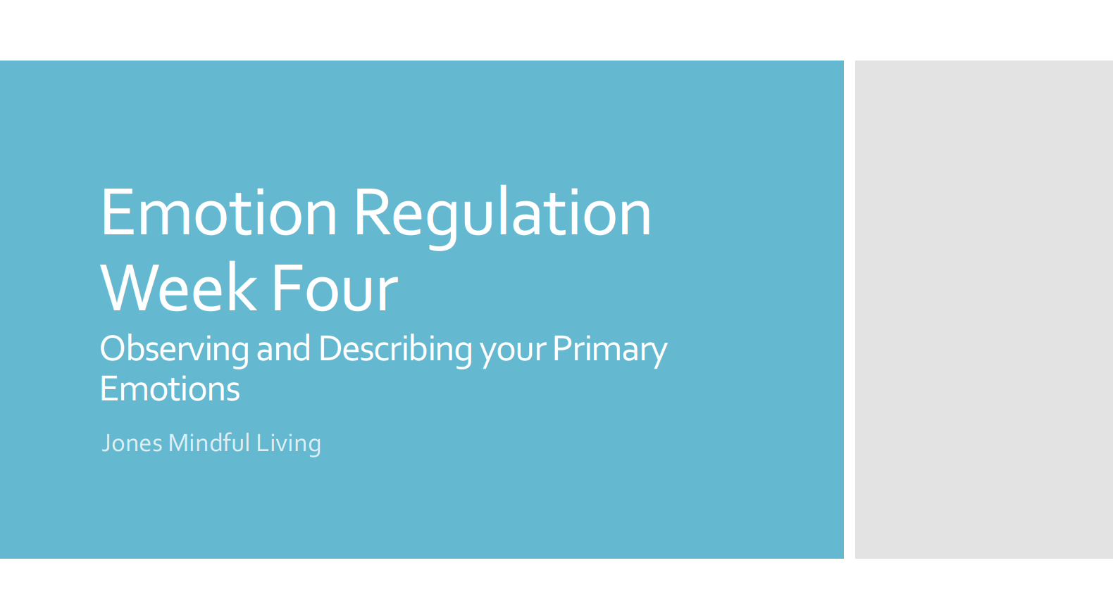 Emotion Regulation Week 4 PDF