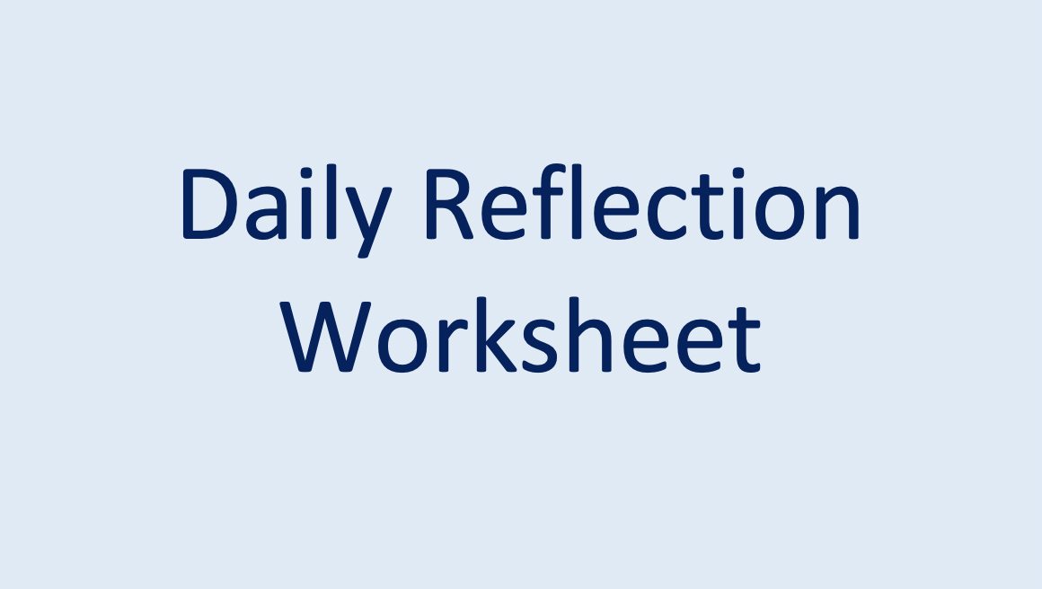 Daily Reflection Worksheet