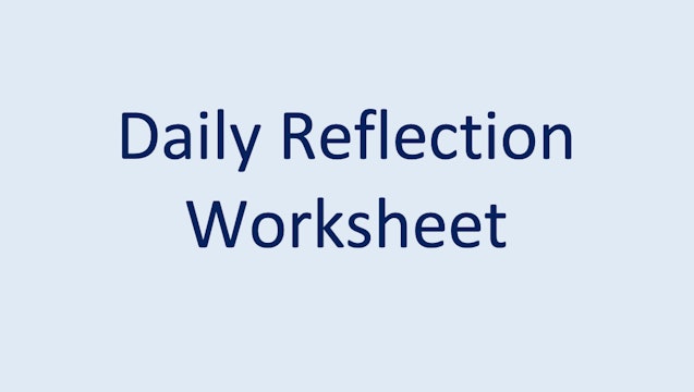 Daily Reflection Worksheet