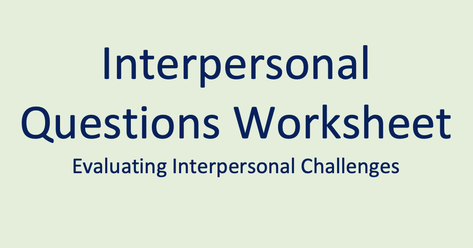 Interpersonal Questions Worksheet