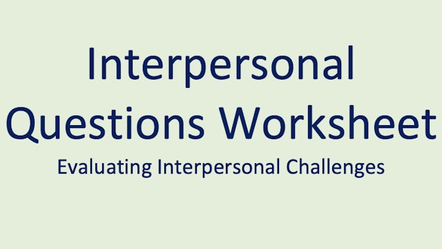 Interpersonal Questions Worksheet