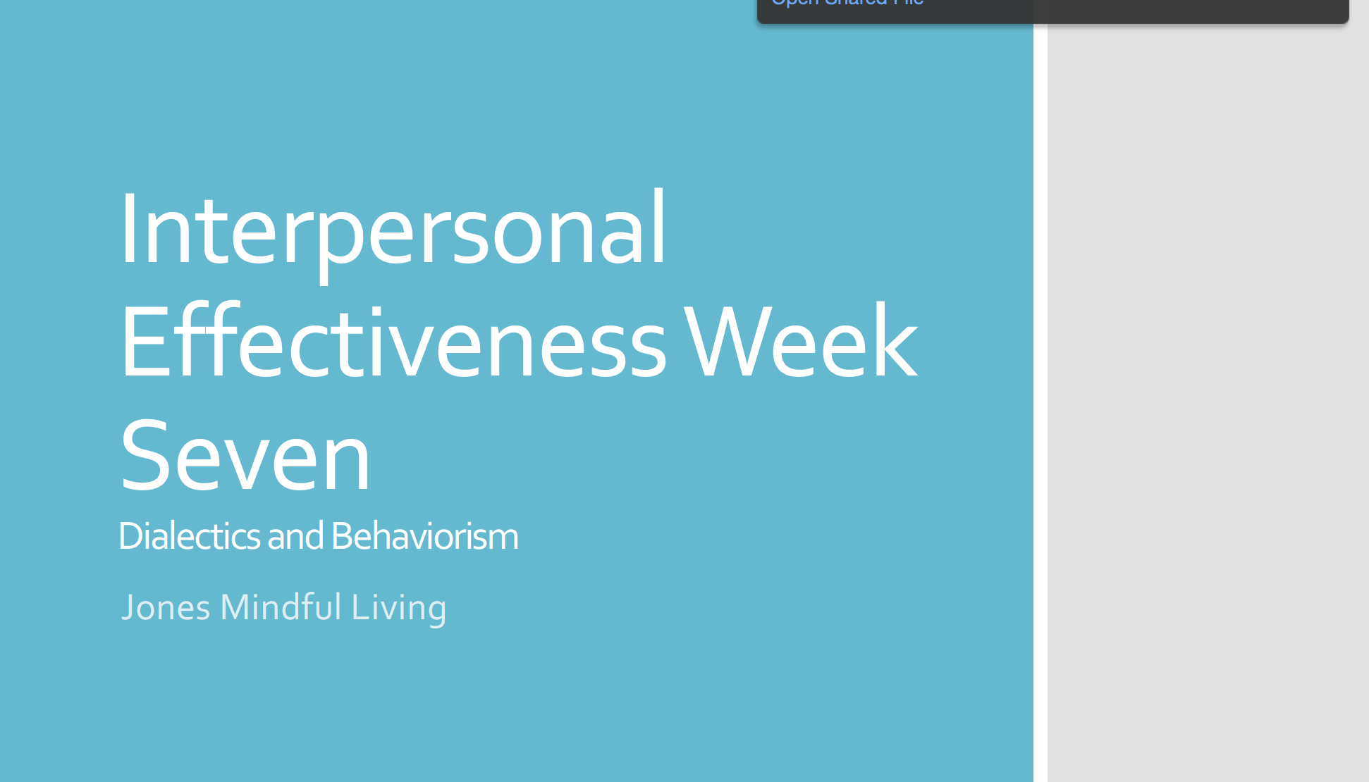 Interpersonal Week Seven PDF
