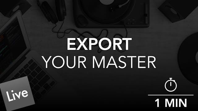 Export your final master