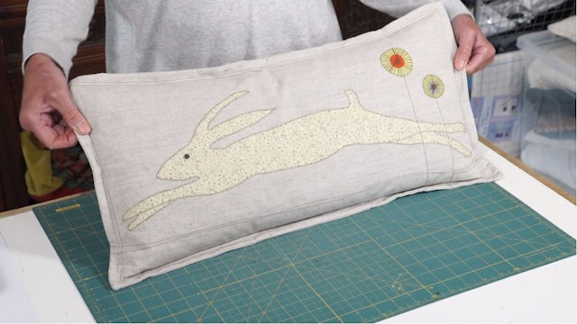 Spring Hare Cushion with Anne Baxter