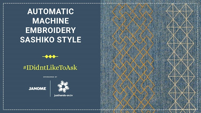 Automatic Machine Embroidery Sashiko Style