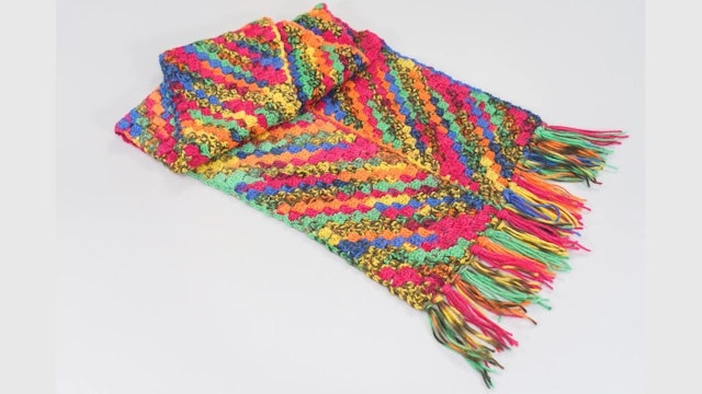 Rainbow scarf with Jane Czaja
