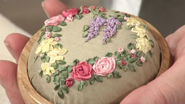 Silk Ribbon Roses Embroidery with Lor...