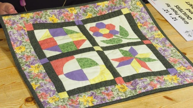 Small 4-Block Sampler Quilt Pieced by Hand with Paula Doyle -Part 1