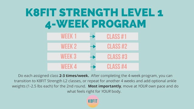 Level 1 (4-Week) Program Schedule