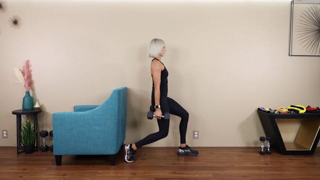 Heel Supported Lunges with Dumbbells ...