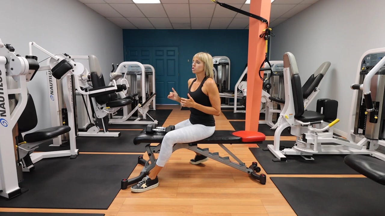 Dumbbell Double Arm Overhead Tricep Extensions with Elbows In Chest