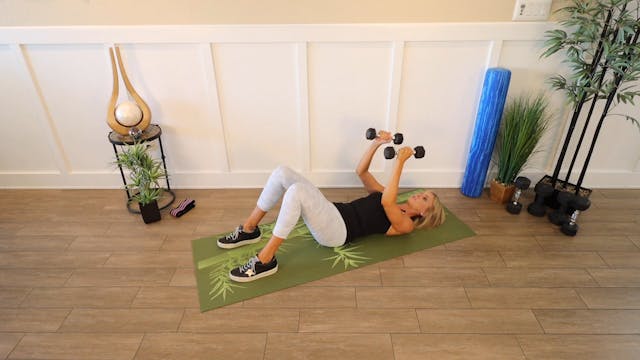Floor Double Dumbbell Tricep Kick up ...