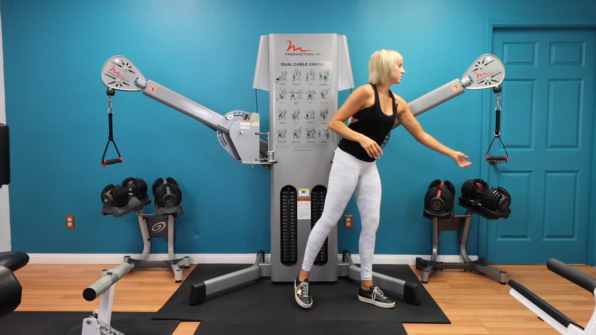 Cable Machine High Range Bicep Curls Gym