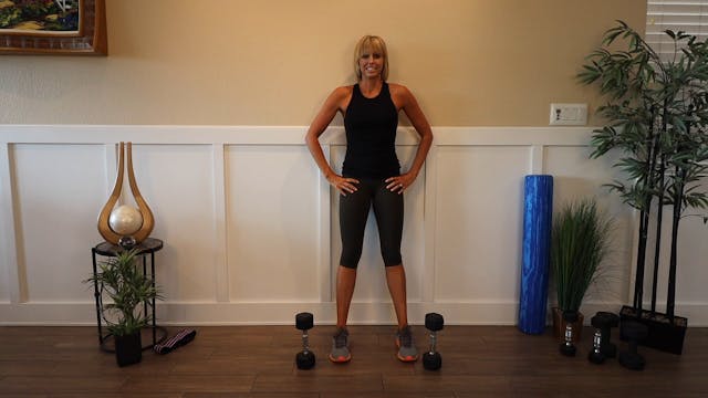 Isometric Wall Squat with Dumbbell Bi...