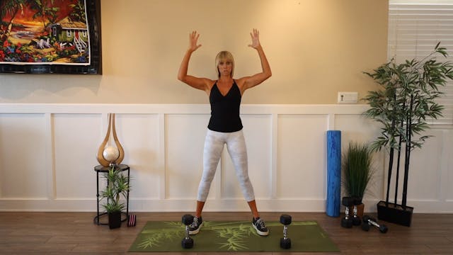 Squat with Dumbbell Bicep Curl into O...