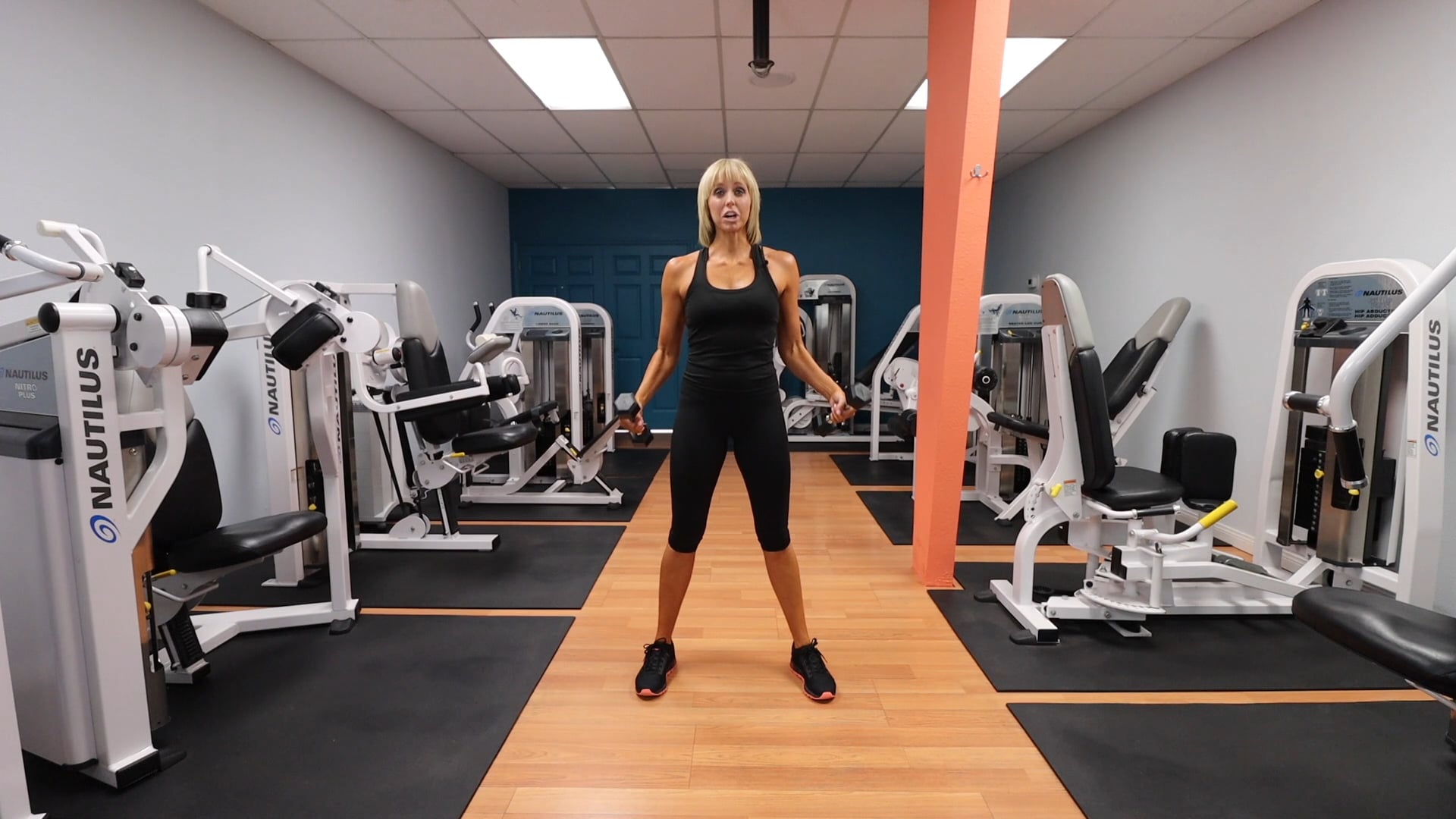 Squat with Dumbbell Front Raise Gym