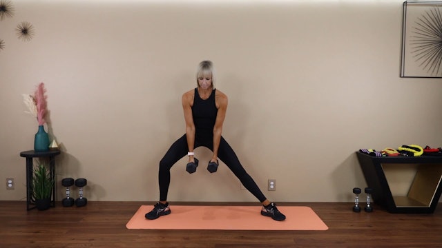 Side Lunge with Double Dumbbell Bicep Curl - Demo