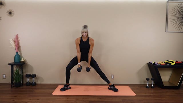 Side Lunge with Double Dumbbell Bicep...