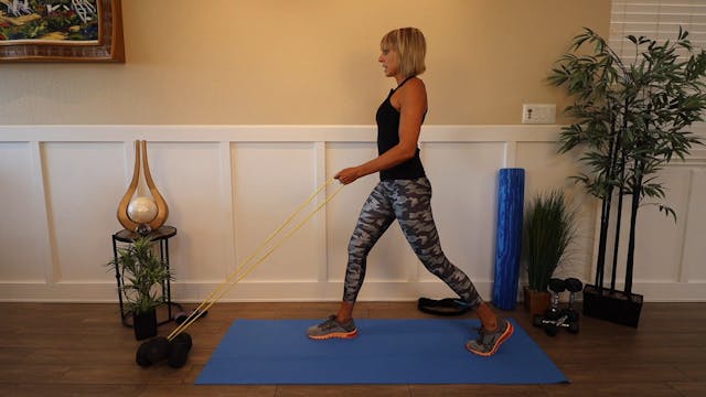 Long Band Lat Row with Lunge