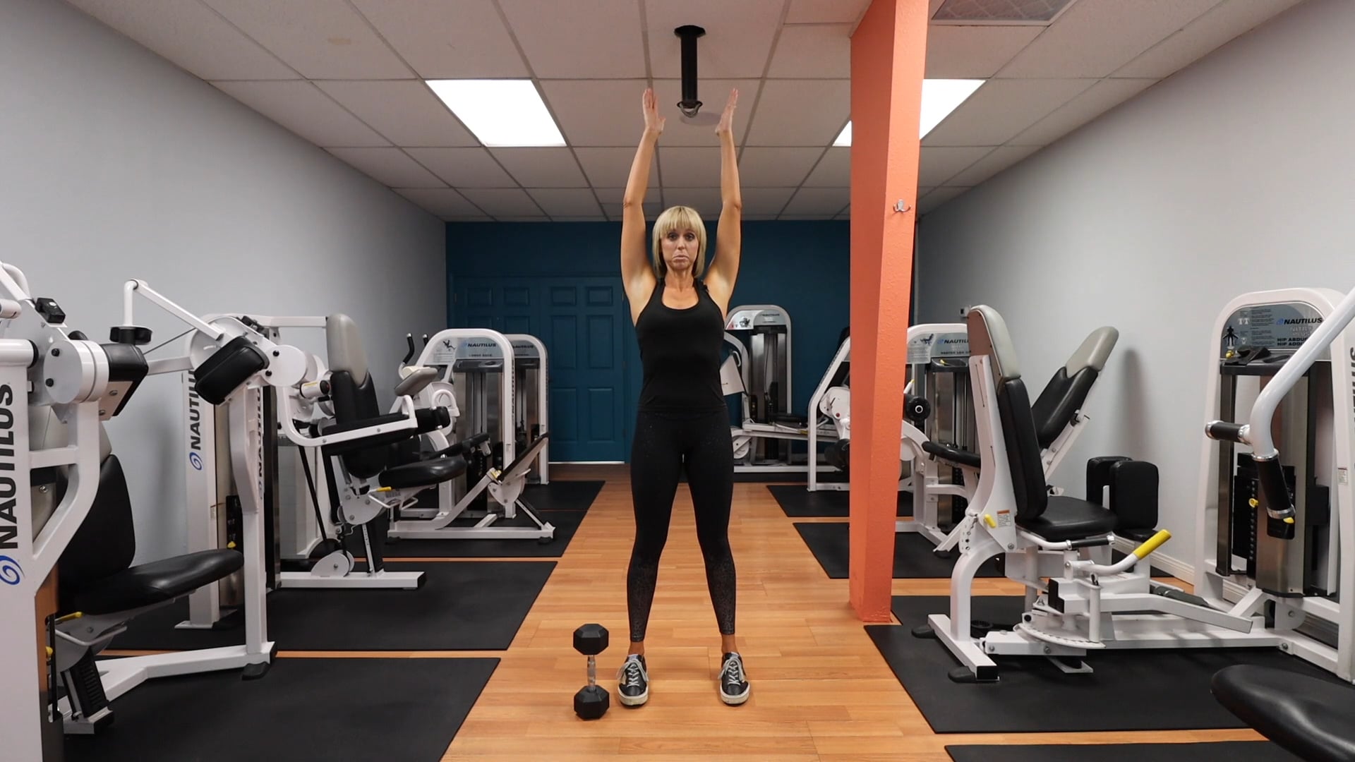 Standing Single Dumbbell Overhead Tricep Extensions Gym